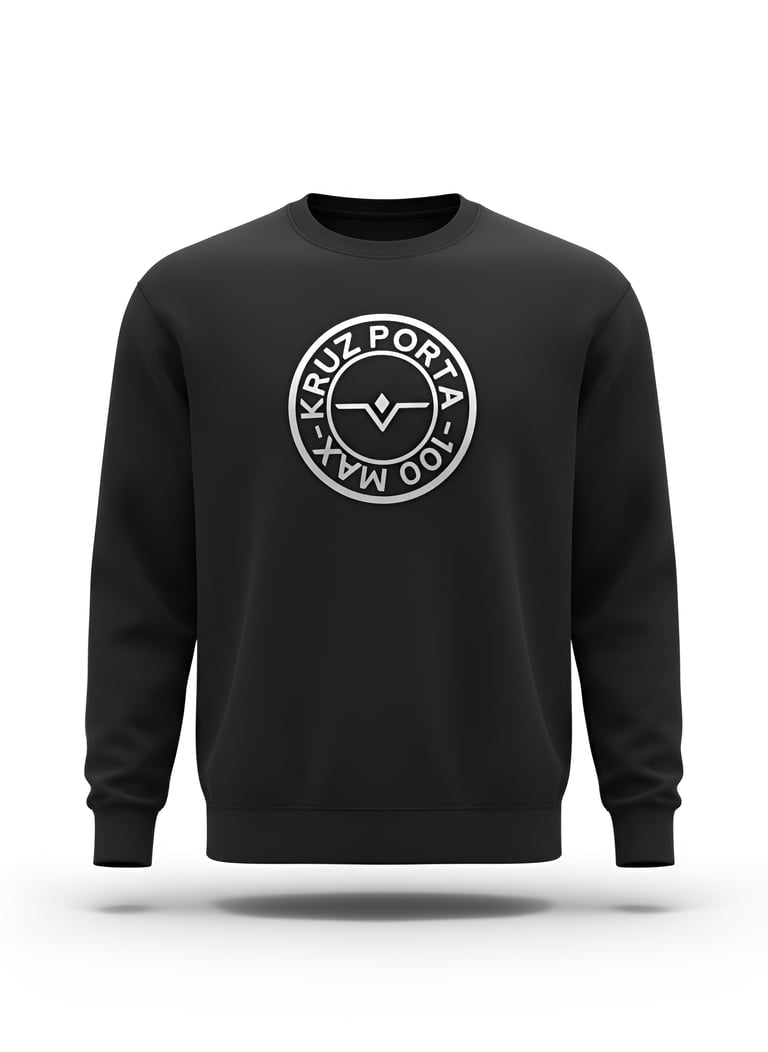 Black KRUZ PORTA sweater with silver design