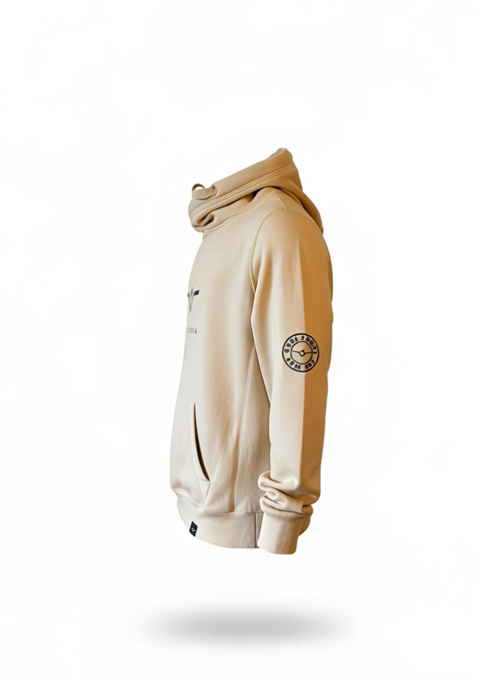 KRUZ PORTA khaki hoodie with black 3d vinyl print logo